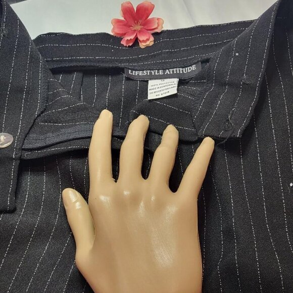 Lifestyle Attitude, Women's Black with Silver Strips Pants, Size 12, Not Worn - Picture 5 of 7